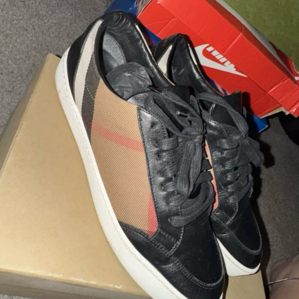 Men's Black and Tan Sneakers